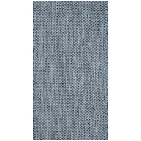 Safavieh 2 ft. x 3 ft. 7 in. Courtyard Power Loomed Accent Area Rug, Navy and Grey CY8521-36821-2